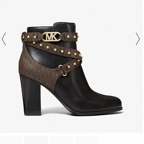 Michael Kors Kincaid Faux Leather and Studded Logo Ankle Boot ✨brand new✨ - Picture 1 of 12